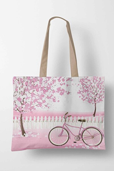 Savana Τσάντα παραλίας Ροζ ποδήλατο