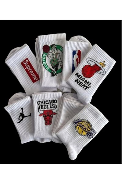 çorapdunyam Series of 8 Basketball Cheerful College Tennis Socks