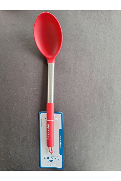 EMPA A V M Ivory Fireproof Non-Stick Steel Serving Spoon with Silicone Tip with Handle