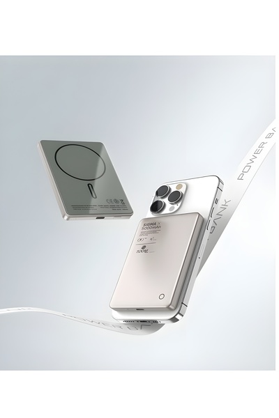 Zoom Plus باور بانك لاسلكي ماج سيف بسعة 5000 مللي أمبير مع شحن سريع بقوة 15 وات