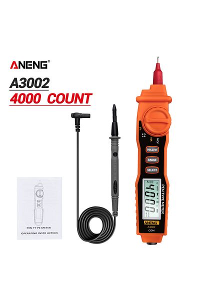 ANENG A3002 Orange A3002 Non-contact Pen Type Multimeters Digital Ac/dc Voltage 4000 Counts Ohm Dio
