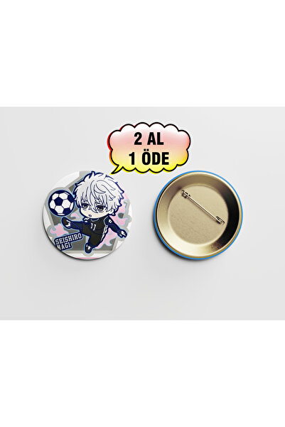 Akumastik Blue Lock Seishiro Nagi  44mm İğneli Buton Rozet- Anime ROZET Çanta...
