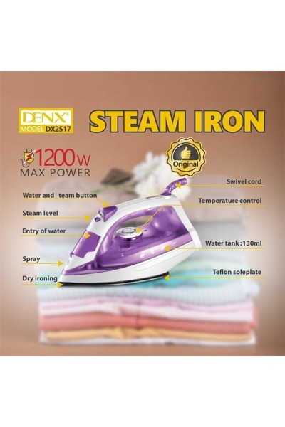Denx 1200W multifunctional steam iron with heat control function DX2517