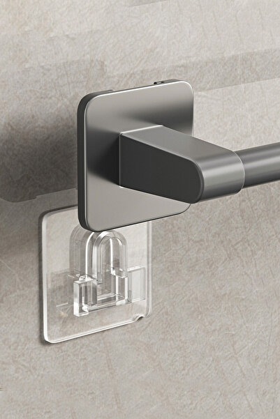 TEMBAY Siyah Renk Paslanmaz Yapışkanlı Havluluk, Havlu Askısı ,havlu Tutucu ,terlik Askısı