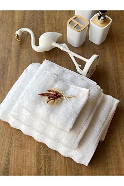 The Mia Fine Cotton White Towel Set of 3