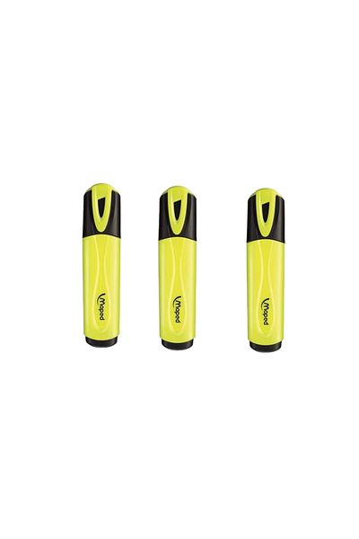 Maped Yellow Mono Highlighter Pens - 3 Pieces