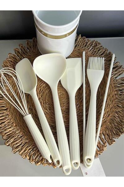 ROSSEV 7 Piece Cream Silicone Serving Set