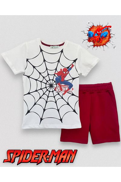 LİTTLE TORTOİSE Set de hanorac/pantaloni de trening cu mânecă scurtă pentru băiat cu imprimeu Spiderman