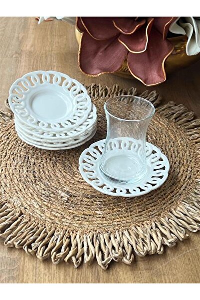 ROSSEV Dantel Motif 6'Lı Çay Tabak