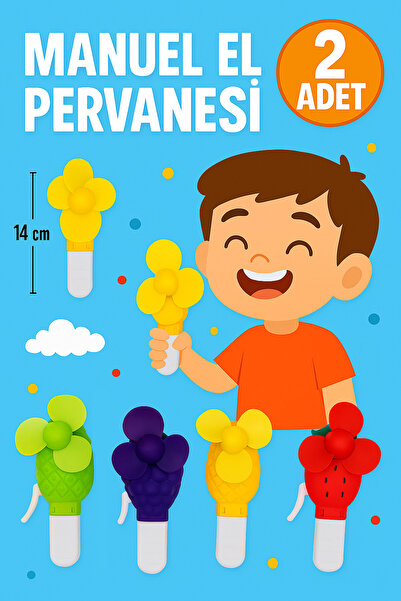 Ayver 2 Adet Mini Boy Meyveli Model Çocuk Oyuncak Manuel El Pervanesi El Vant...