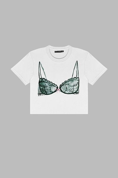 Sekizbiraltı Φιόγκος μπικίνι με στάμπα λευκό Crop Top