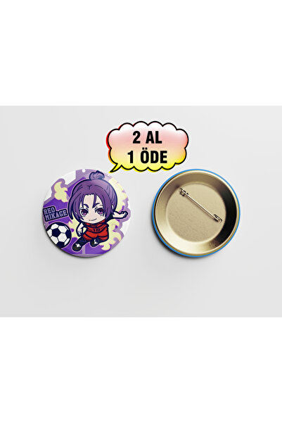 Akumastik Blue Lock Reo Mikage 44mm İğneli Buton Rozet- Anime ROZET Çanta Aks...