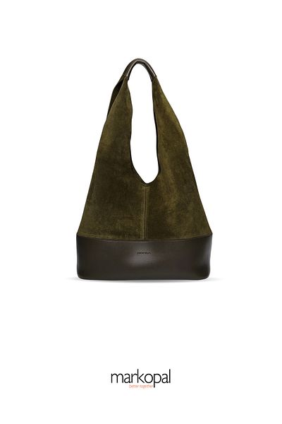 MORCA Khaki Suede Casual Shoulder Bag - Izg1925-1khaki