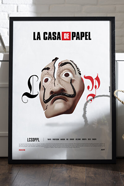 Duvarda Poster serije La Casa de Papel sa crnim drvenim okvirom, zidna slika ...