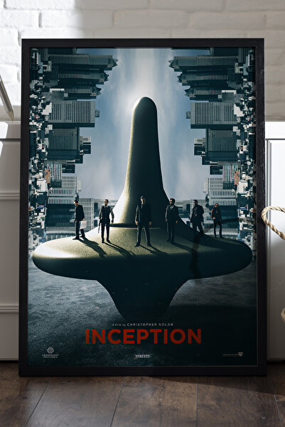Duvarda Αφίσα Inception με μαύρο ξύλινο πλαίσιο, Ζωγραφική τοίχου ταινιών