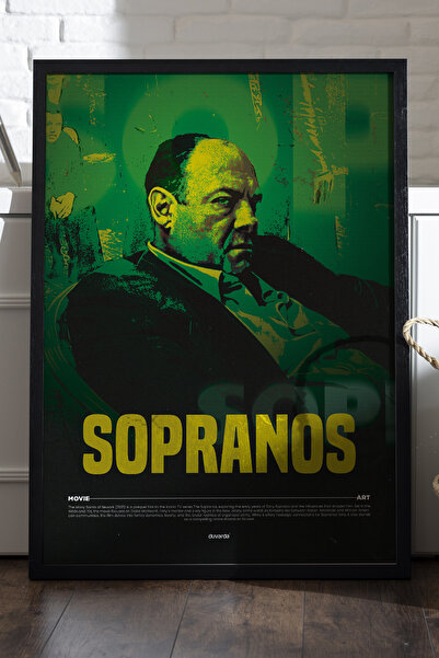 Duvarda Sopranos Siyah Ahşap Çerçeveli Poster, Dizi Duvar Tablosu