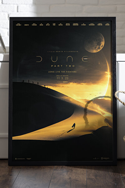 Duvarda Poster cu ramă din lemn negru Dune, pictură murală cu tematică de film