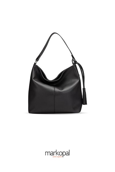 MORCA Stone Detailed Casual Shoulder Bag "Soft Leather, Stylish and Comfortable Design" Black