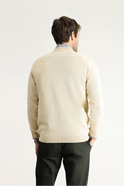 Kiğılı Bato Yaka Slim Fit Dar Kesim Desenli Yünlü Pamuklu Triko Kazak