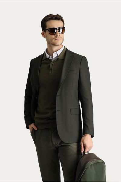 Abdullah Kiğılı Woolen Classic Patterned Jacket