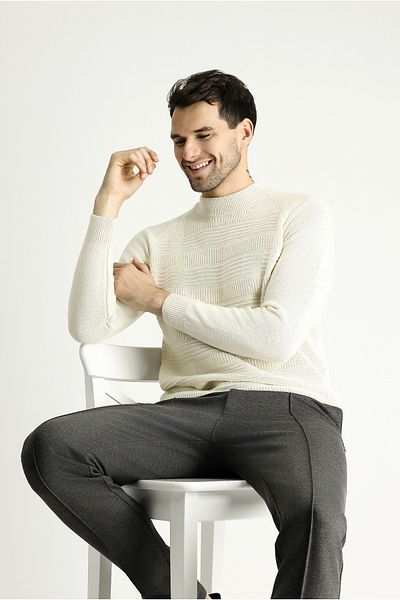 Kiğılı Bato Collar Slim Fit Slim Fit Patterned Wool Knitwear Sweater