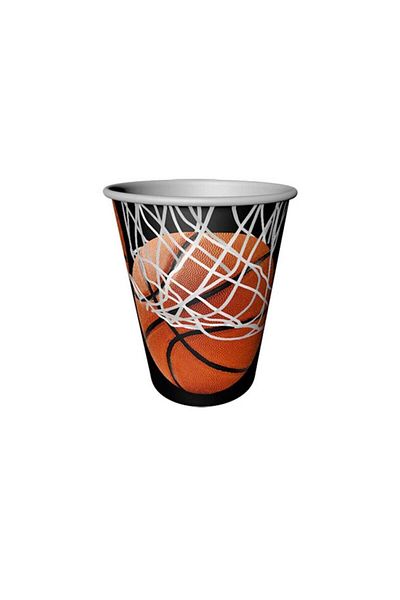 turkuaz parti 8-PACK BASKETBALL THEME CONCEPT CARTON PLATE AND CUP SET