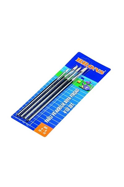 Brons مجموعة فرش طلاء زيتية وأكريليك Br-522 مكونة من 4 قطع (6-8-10-12)