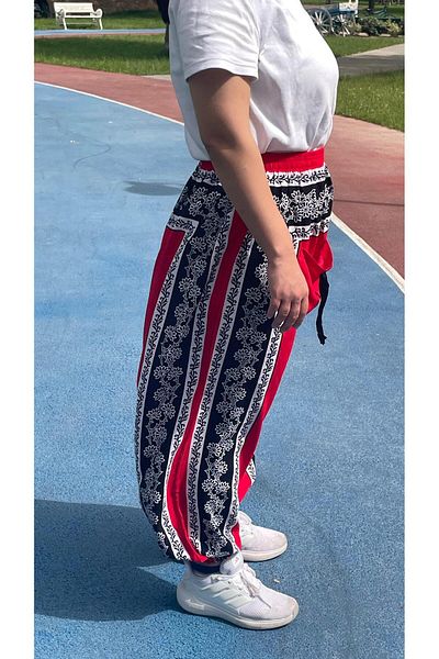 Sobe Hediyelik Ethnic Pattern Elastic Shalwar – Φαρδιά, άνετο και μη ιδρώτα καλοκαιρινό παντελόνι