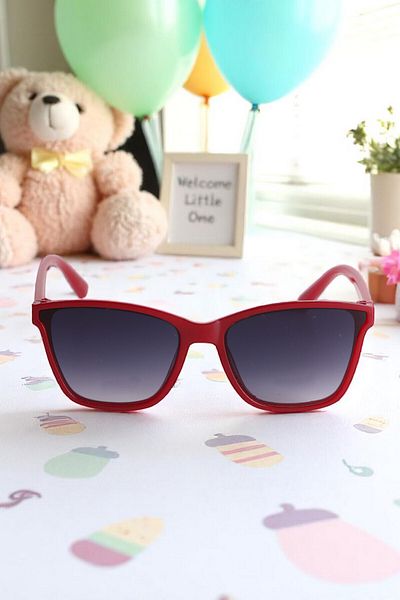MACERATİ Uv400 1-10 Years Cat Eye Unisex Red Children's Sunglasses