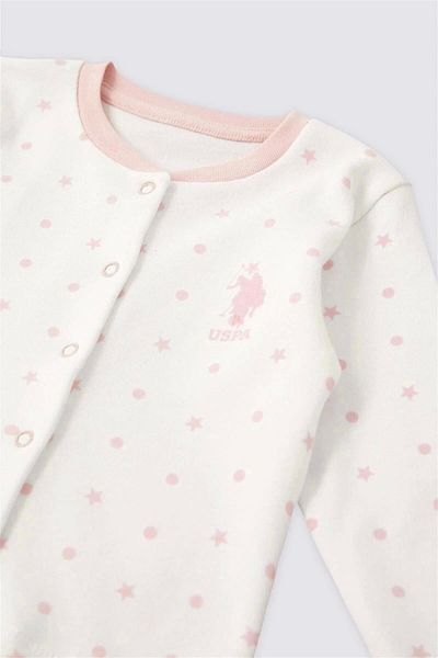 U.S. Polo Assn. Baby Girl Booties Set of 3 - Cream