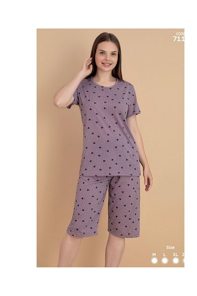 Stil Moda Lilac Capri Pajamas Bottom Top 7111