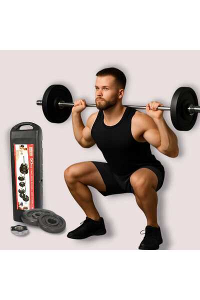 BUNCA طقم دامبل وأوزان حديدية 50 كجم مع صندوق حمل – قابل للتعديل للمبتدئين والمحترفين – لون أسود