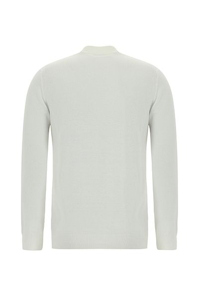 Abdullah Kiğılı Bato Collar Slim Fit Slim Fit Patterned Cotton Cashmere Knitwear Sweater