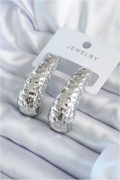 Skygo Silver Color Processing Detail Brass Women's Earrings - TJ-BKP8060