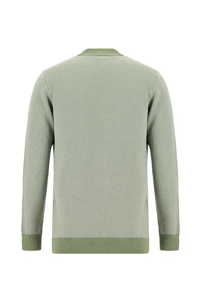 Abdullah Kiğılı Bato Collar Regular Fit Patterned Cotton Cashmere Knitwear Sweater