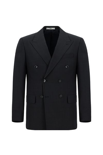Kiğılı Regular Fit Woolen Plaid Double Breasted Suit