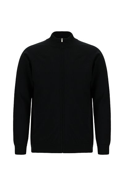 Abdullah Kiğılı Zippered Wool Knitwear Cardigan
