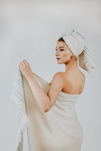 Elaganya Natural Woven Towel for Spa, Hammam, Beach and Daily Use 50X90 70X140