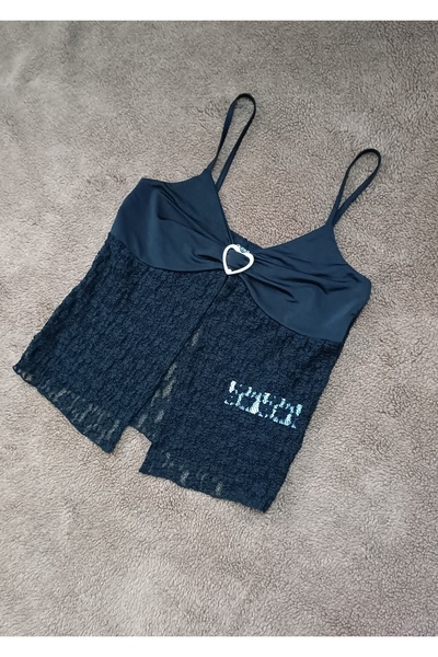 MAXLEVEL MODA TOKA DETAYLI TRANSPARAN DANTEL BLUZ