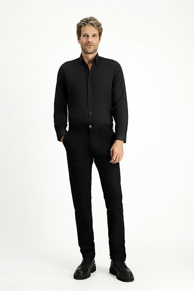 Kiğılı Long Sleeve Slim Fit Button-Down Collar Oxford Cotton Easy-Iron Shirt
