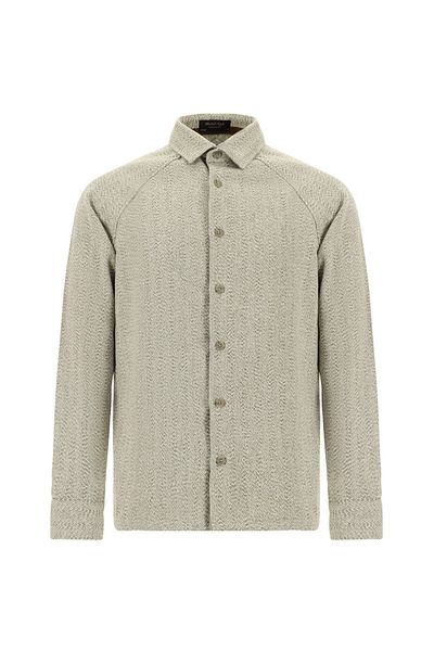 Abdullah Kiğılı Long Sleeve Oversize Patterned Cotton Lumberjack Shirt