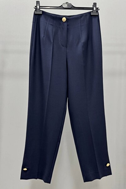 Sentez Button Collar Trousers - Paradise Leg Navy Blue 5566