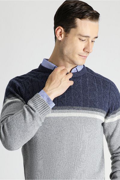 Kiğılı Crew Neck Slim Fit Slim Fit Seamless Patterned Knitwear Sweater