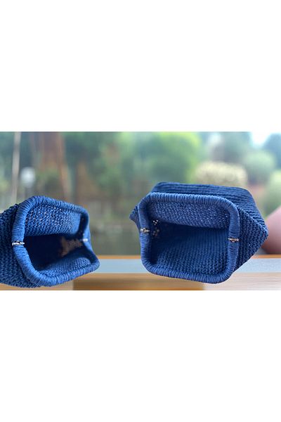 La Merry MuMonde Blue Handmade Knitted Bag
