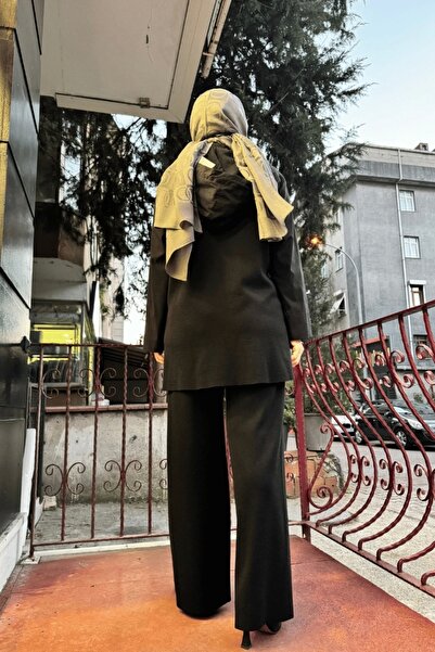 MISS DALIDA Poplin Hooded Detailed Black Tunic - T25K-0005