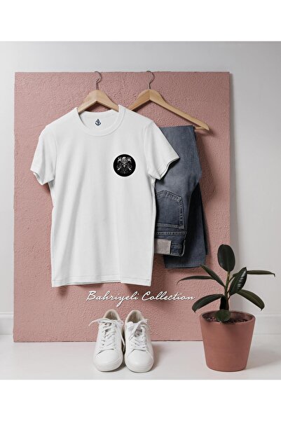 Bahriyeli Collection Oversize Skull Pirates Illustration Pocket Design Unisex...