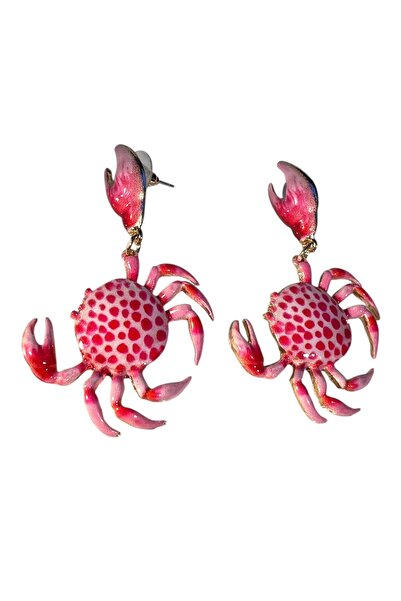 Bo Takı ve Aksesuar Pembe Renk Yengeç Model Küpe