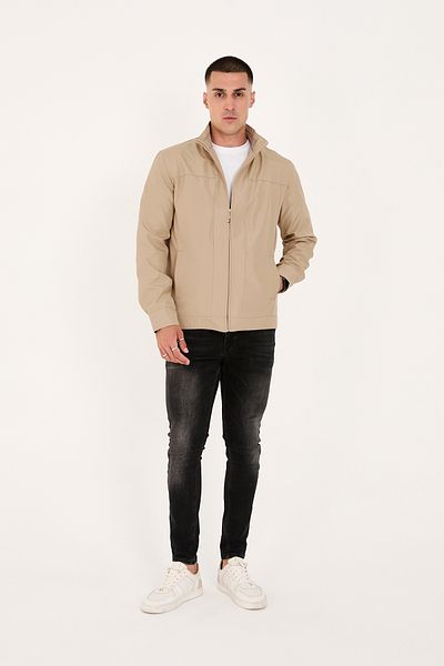 LEBS Men's Stand Collar Summer Coat
