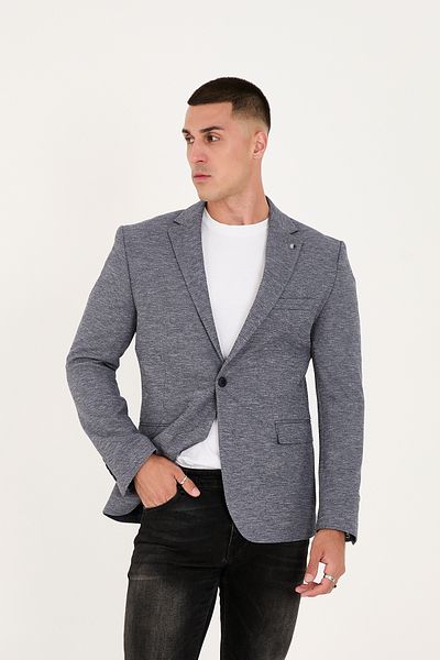 LEBS Lycra Knitted Fabric Slim Fit Men's Jacket