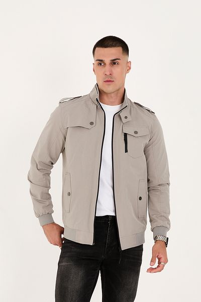 LEBS Men's Stand Collar Zippered Summer Coat
